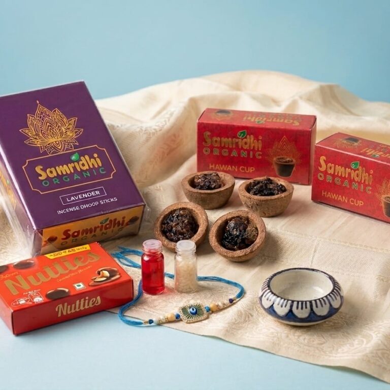 Divine Rakhi Gift Hamper – A Blend of Tradition, Wellness & Sweetness