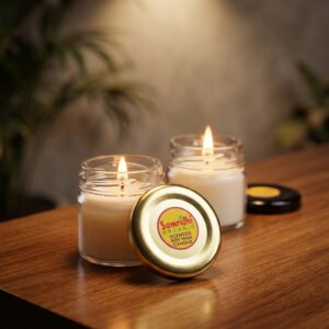 Samridhi Organic Duo Scented Soy Candles Jars Gold and Black Lids